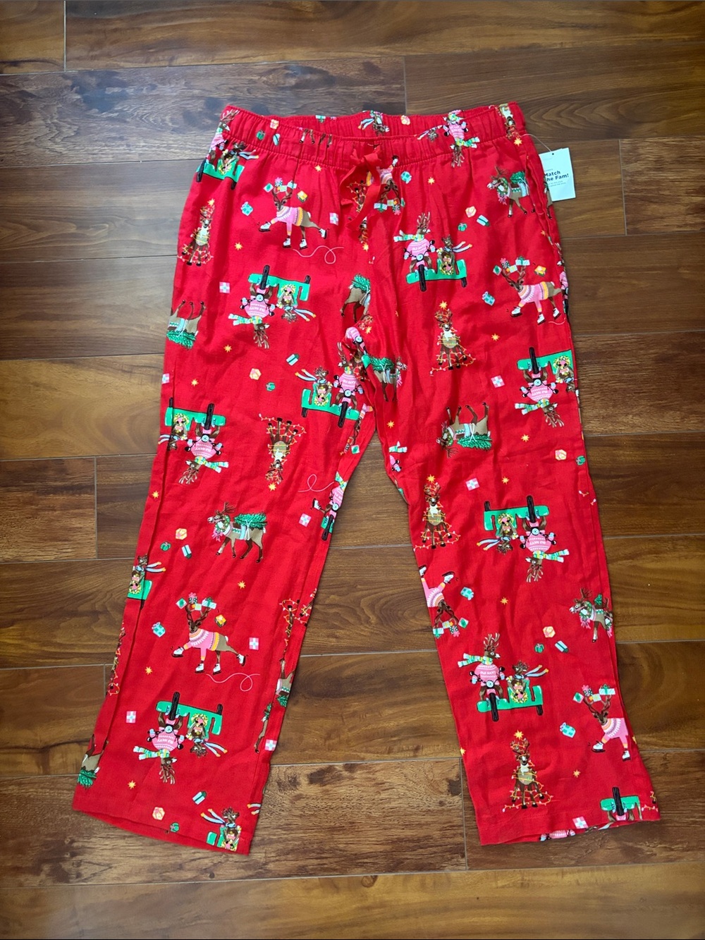 Old Navy Red Christmas Reindeer Flannel Pajama Pants Women's Match The Fam